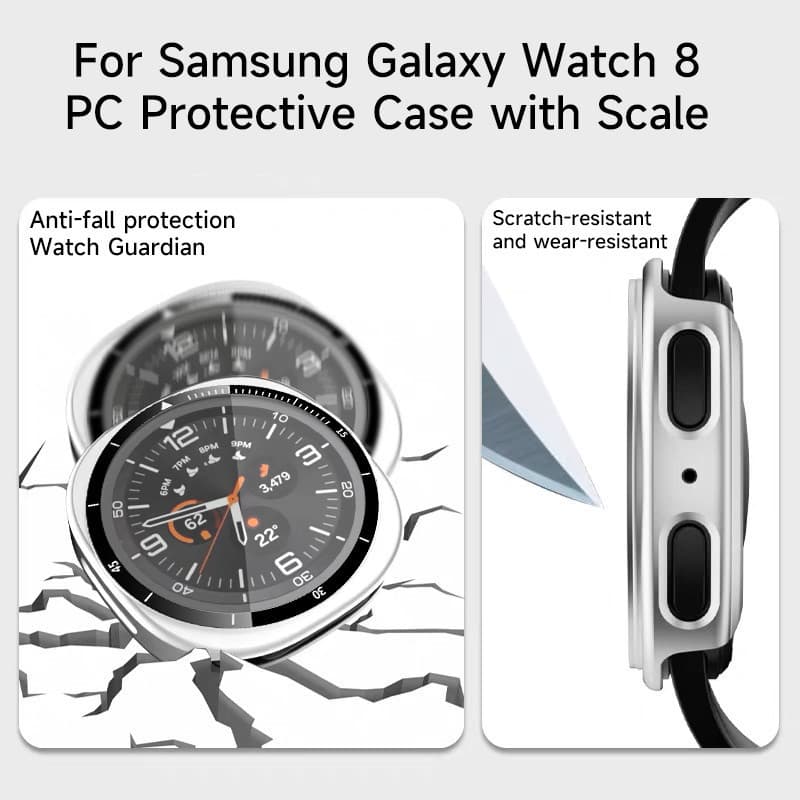 สำหรับ Samsung Galaxy Watch 8 44 มม. 40 มม. สแตนเลสโลหะ Mlanese Loop กรณีแก้วสำหรับ Galaxy Watch 8 สายรัด รูปที่ 7