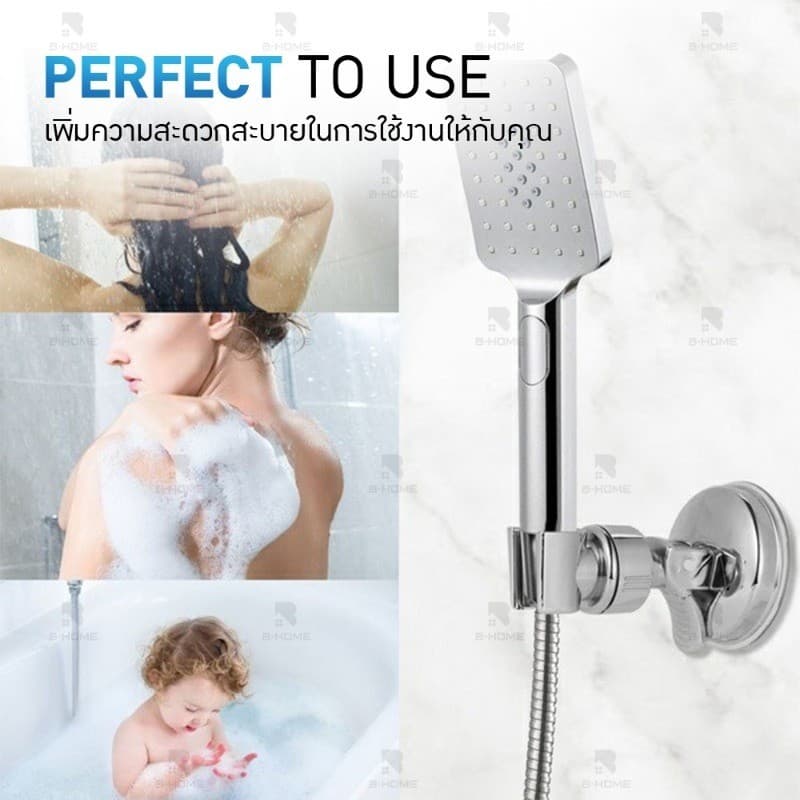 Allieuka ที่ติดฝักบัว ที่แขวนฝักบัว ที่วางฝักบัว แบบถ้วยดูดติดผนัง ติดตั้งง่าย ไม่ต้องเจาะ รูปที่ 9