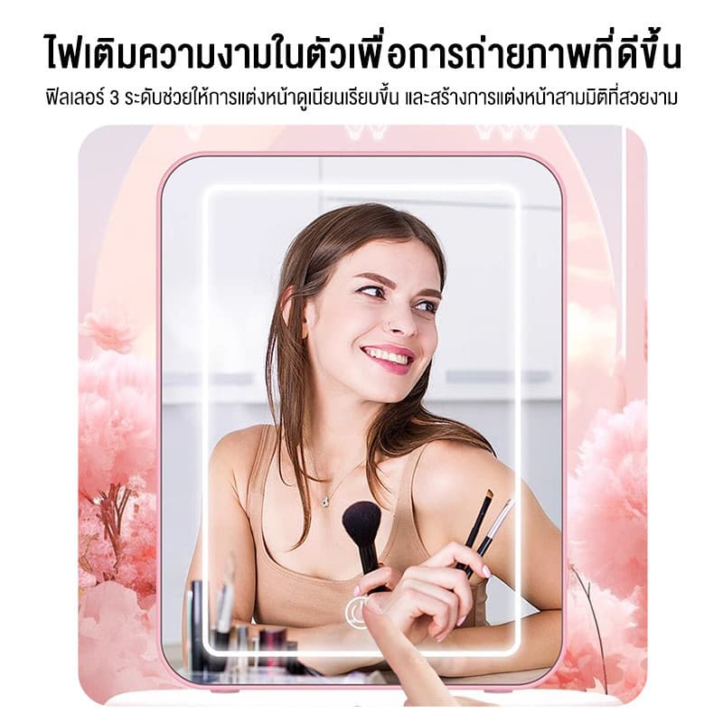 LENODI ตู้เย็นมินิ 13L ใส่ท้ายรถได้ ตู้เย็นเก็บเครื่องสำอาง แช่แผ่นมาส์ก ตู้เย็นหอพัก ตู้เย็นเก็บนม หรี่แสงLEDได้ 3 ระ รูปที่ 7