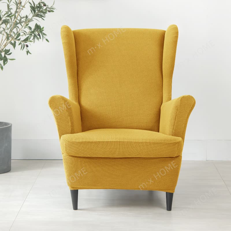 IKEA STRANDMON อิเกีย ผ้าคลุมเก้าอี้โซฟา ผ้าสแปนเด็กซ์ แบบยืดหยุ่น สีพื้น พร้อมเบาะรองนั่ง ผ้าหุ้มโซฟามีที่วางแขน ผ้าหุ้มโซฟา 1 ที่นั่ง รูปที่ 4