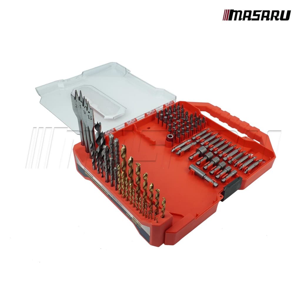 MASARU SADG-345 ชุดรวมดอกสว่าน 100 ชิ้น เจาะเหล็ก เจาะไม้ เจาะปูน ดอกไขควง รูปที่ 5