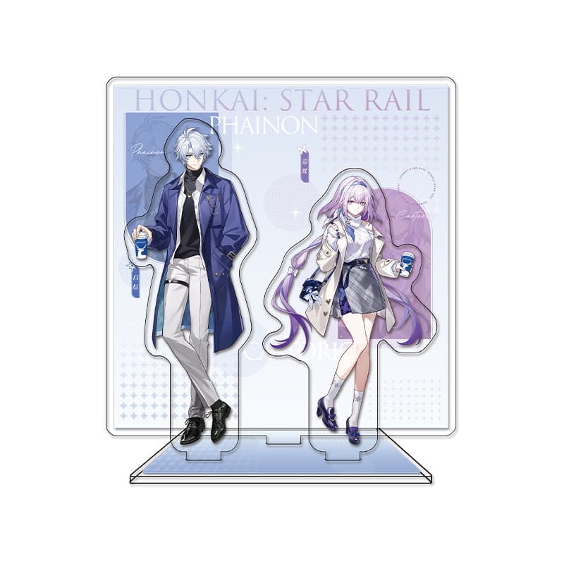 Honkai Star Rail X Lucky Coffee Castoririce Khaslana Painon Badge Stand Laser Ticket พวงกุญแจเกม Merch รูปที่ 4