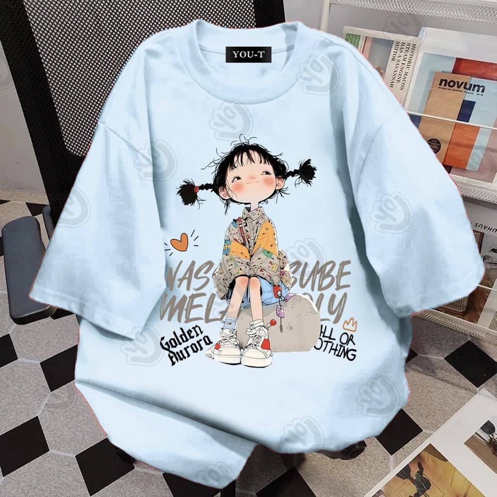T42.SHOPสื้อยืด oversize เสื้อแฟชั่น เกาหลี สตรีท ใส่สบาย โคตรนุ่ม ผ้าคอตตอน100% ลาย "GOLDEN GIRL" รูปที่ 8