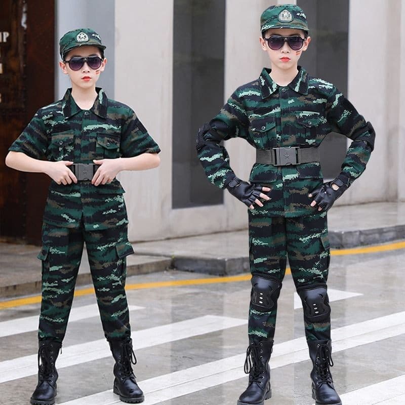 ชุดทหารเด็ก ชุดอาชีพเด็ก ชุดอาชีพในฝัน ชุดมี กางเกงทหาร+เสื้อทหารแขนสั้น+หมวกทหาร+เข็มขัด รูปที่ 7