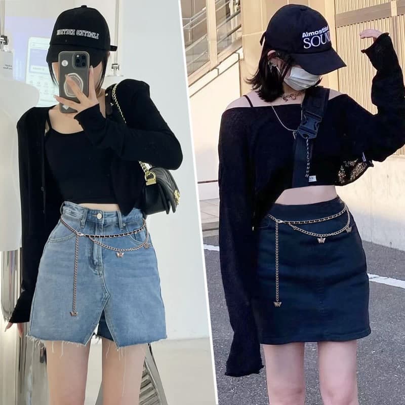 เข็มขัดผู้หญิง โซ่คาดเอว ผีเสื้อ วินเทจ แฟชั่น ตกแต่งเอว ใส่กับกางเกง กระโปรง ปรับขนาดได้ โลหะคุณภาพดี COD รูปที่ 3
