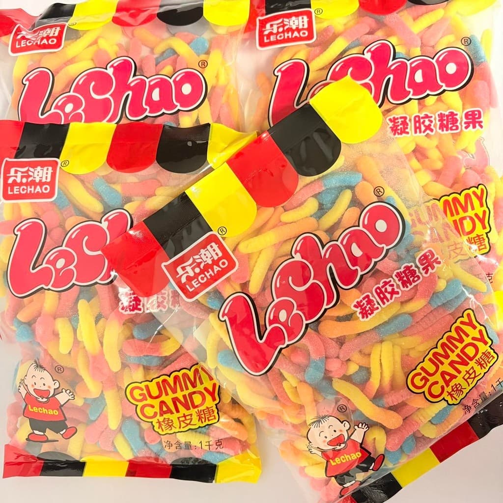 เยลลี่ตัวหนอน Lechao คัลเลอร์ฟูลสุดน่ารัก ขนาดใหญ่สุดคุ้ม เปรี้ยวหวานกำลังดี เคี้ยวเพลินเกินห้ามใจ รูปที่ 2
