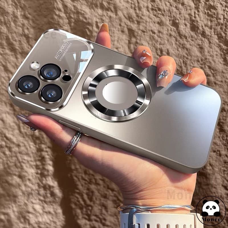 Magnetic Hard Casing Case สําหรับ iPhone 15 PRO MAX 14 PRO MAX 13 12 11 16 PRO MAX 15 Plus Anti drop พร้อมเลนส์กล้องป้องกันไร้สายชาร์จ Matte กันกระแทกเคสโทรศัพท์ปลอก รูปที่ 9