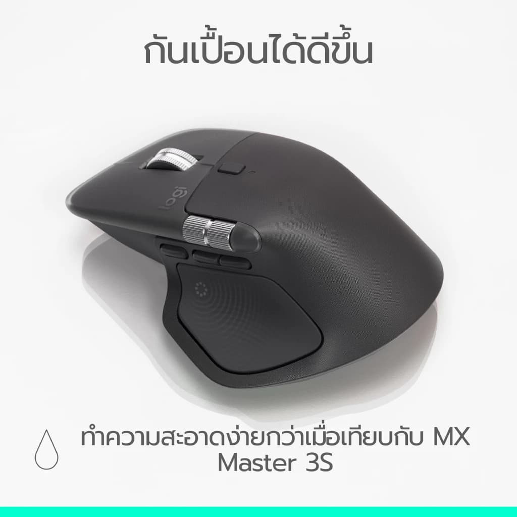 Logitech MX Master 4 Wireless Mouse Graphite,Pale Gray เมาส์บลูทูธไร้สาย ออกแบบให้เหมาะกับสรีระ ชาร์จด้วย USB C รูปที่ 5