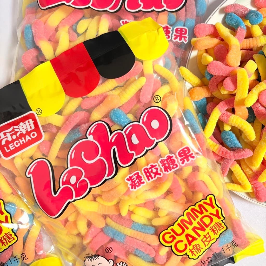 เยลลี่ตัวหนอน Lechao คัลเลอร์ฟูลสุดน่ารัก ขนาดใหญ่สุดคุ้ม เปรี้ยวหวานกำลังดี เคี้ยวเพลินเกินห้ามใจ รูปที่ 6