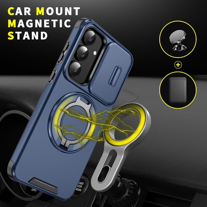 SAMSUNG สําหรับSamsung Galaxy S26 Ultra S25FE S25 FE 2025 S24 S24FE S23 S23Ultra S26Ultraเคสโทรศัพท์เกราะผู้ถือแหวนแม่เหล็กปลอกSamsungS25FE Plusเลนส์กันกระแทกปกหลัง รูปที่ 7