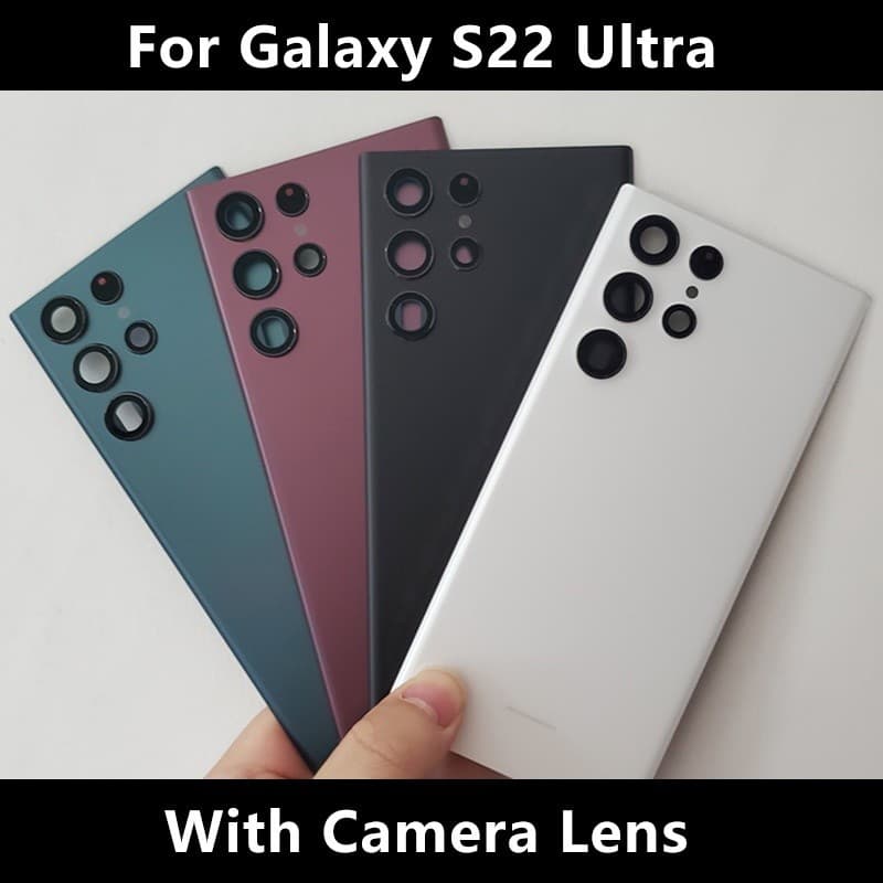 ฝาครอบแบตเตอรี่ด้านหลัง พร้อมเลนส์กล้อง และโลโก้ แบบเปลี่ยน สําหรับ SAMSUNG Galaxy S22 Ultra 5G 6.8 นิ้ว bee รูปที่ 1