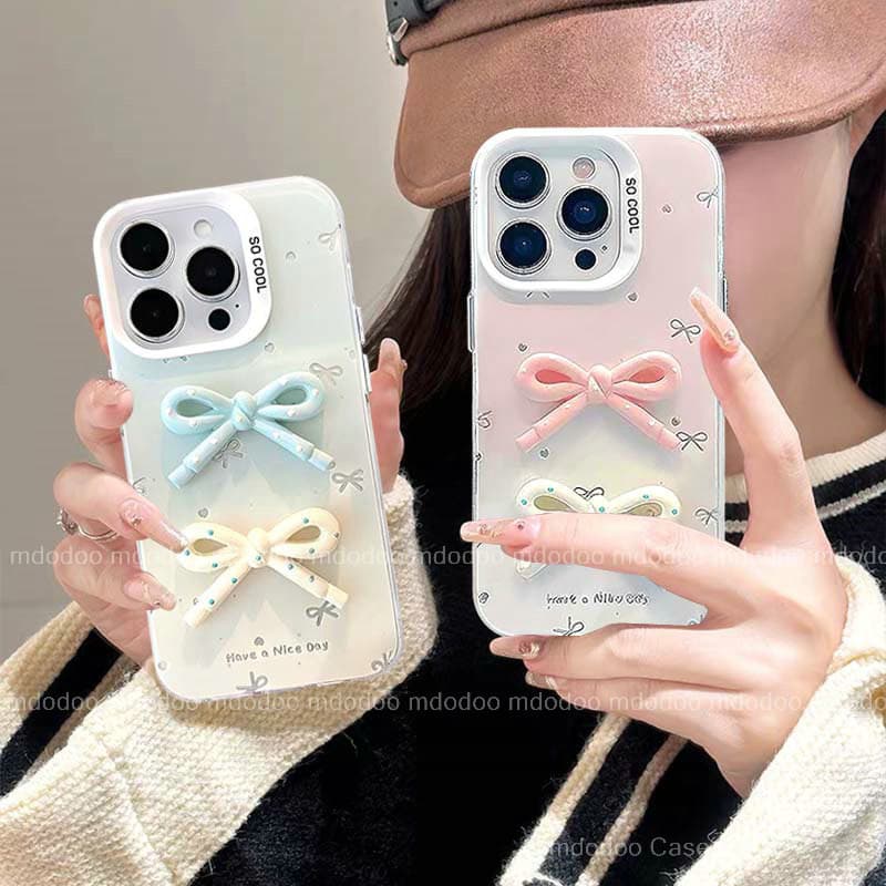 เคส For VIVO V70 V60 V50 V40 Lite V40E V30E V29E V27E S1 V30 Pro V29 V27 V25 5G V25E V23E V23 V20 V21E 4G Y200 Y100 X100 X90S X90 X80 Y78 Y27 Y36 S12 Macaron Gradient Color Three-dimensional Bow Shockproof Durable Large Frame Protection Phone Case YKC 88 รูปที่ 1