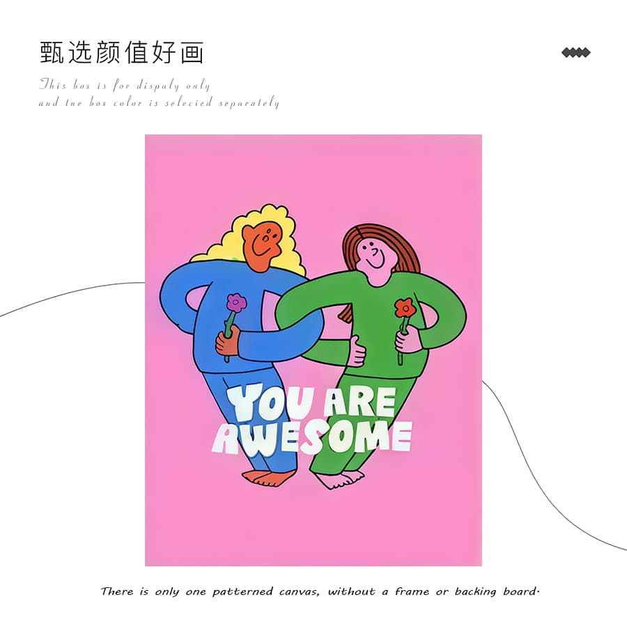 ภาพวาดศิลปะสไตล์ Nordik Modern กับภาพสัตว์น่ารักและดุจ dopamine art สำหรับตกแต่งผนัง รูปที่ 4
