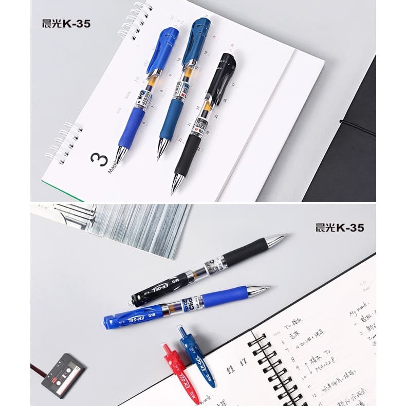 ปากกาเจล M&G แบบกด รุ่น K-35 ขนาดเส้น 0.5 mm และไส้ปากกา G5 รูปที่ 2