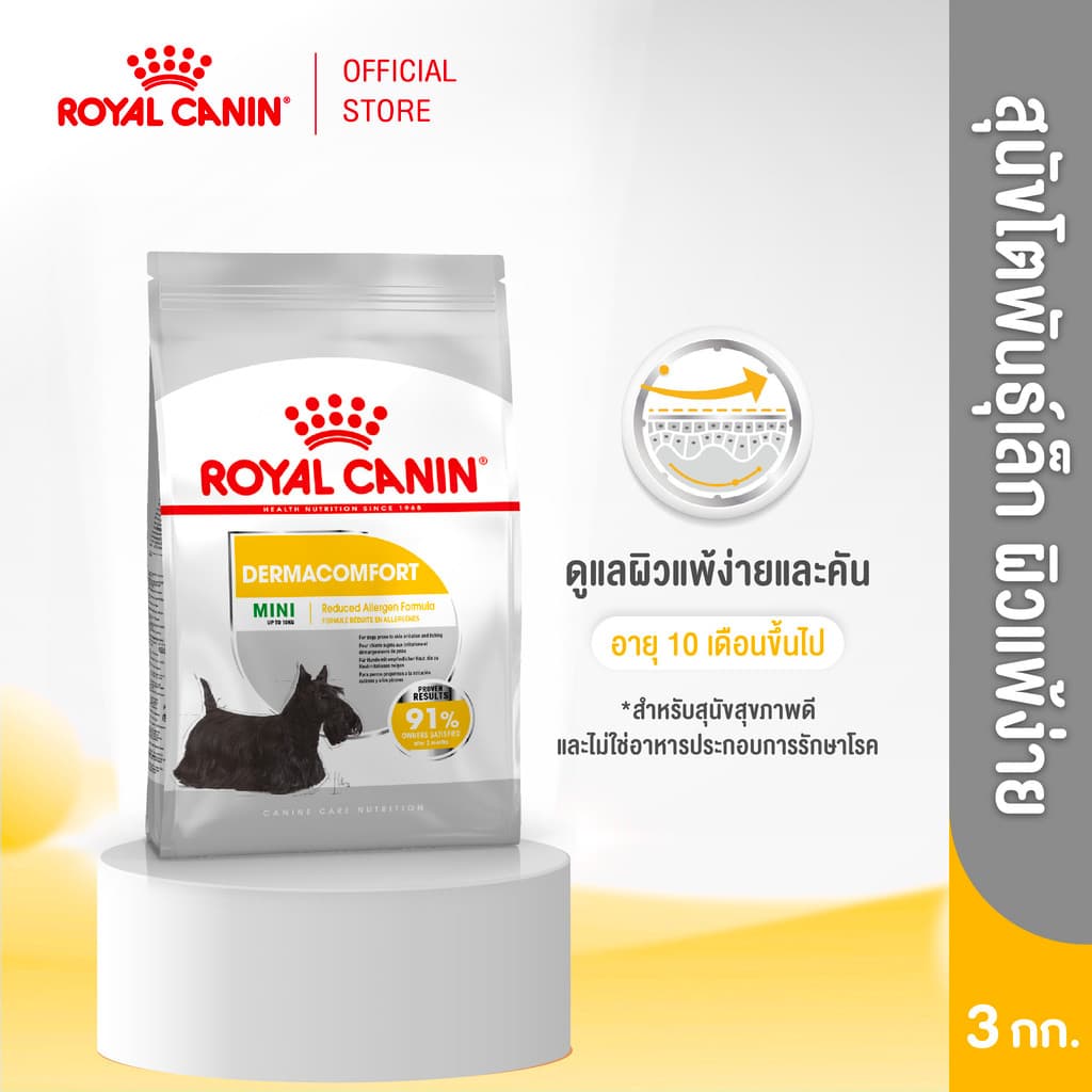 Royal Canin Mini Dermacomfort 3kg อาหารเม็ดสุนัขโต พันธุ์เล็ก ผิวแพ้ง่าย อายุ 10 เดือนขึ้นไป รูปที่ 2