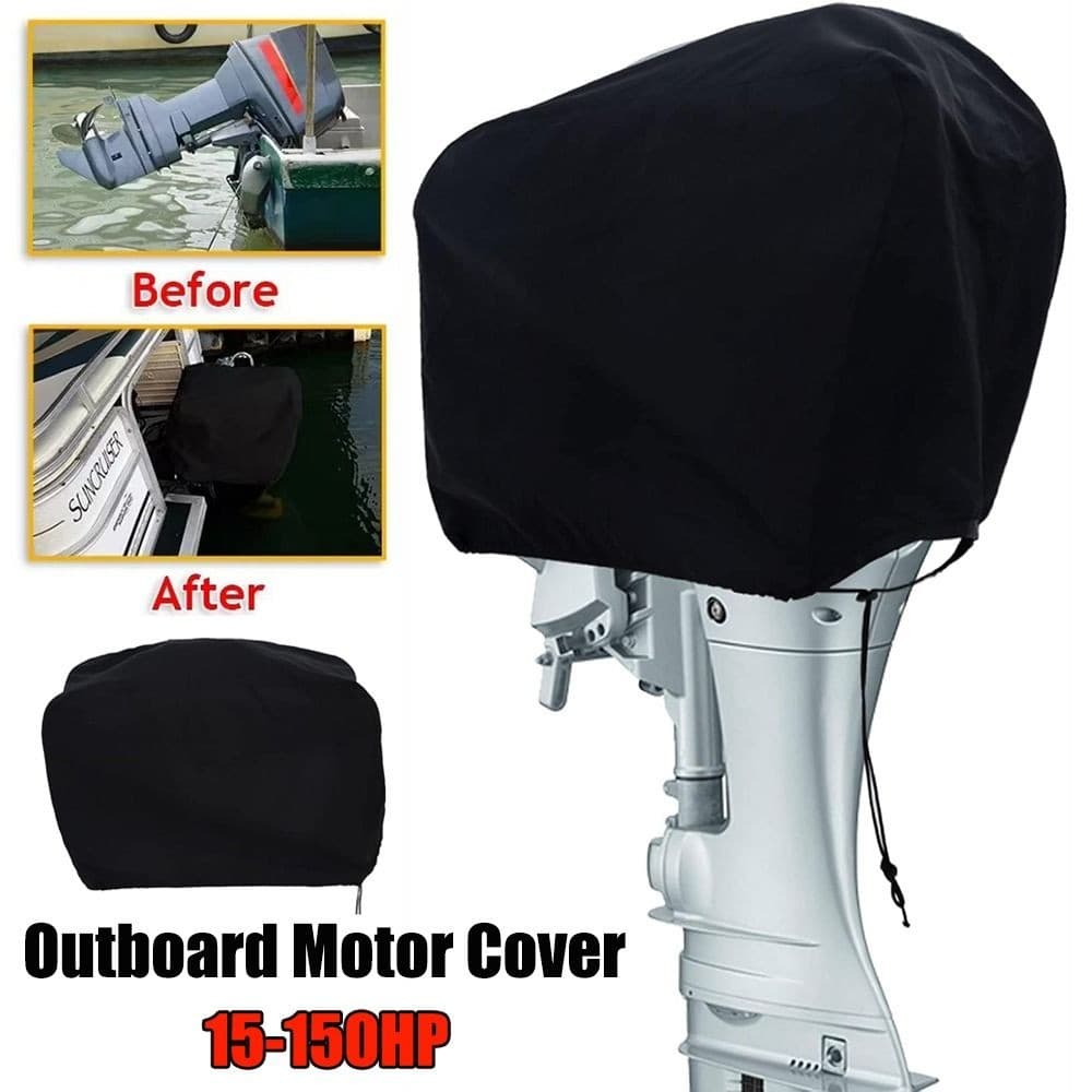 ผ้าคลุมเครื่องยนต์เรือ ขนาด 15-150HP ผ้า 210D กันขีดข่วน มีหูจับ พรางแสงสำหรับเครื่องยนต์ภายนอก รูปที่ 9