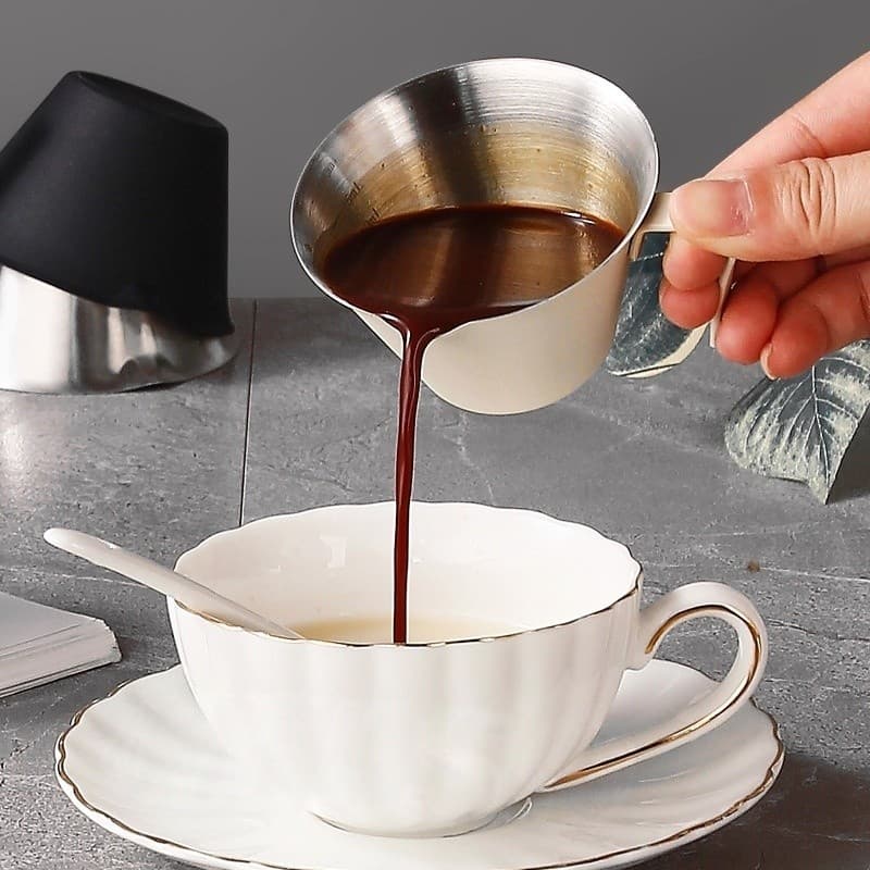 Coffee Extraction Cup 100ML ถ้วยช็อตเอสเพรสโซ่ ถ้วยตวงเอสเปรสโซ่ สเตนเลส 304 รูปตัว V ช็อตกาแฟ พร้อมที่จับ พร้อมสเกล รูปที่ 7