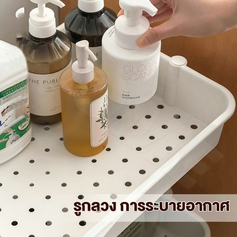 HOHO ชั้นวางของรถเข็นพลาสติก 3/4/5ชั้น พร้อมล้อเลื่อน+ที่จับ เคลื่อนย้ายสะดวก วางของในครัว รุ่นฮิต ! รูปที่ 6