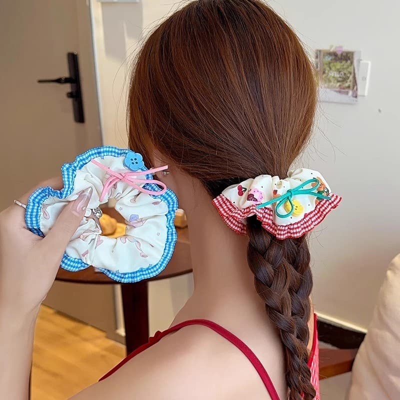 7ชิ้นชุดบิ๊ก ส กรุบกรอบ แฟชั่นเกาหลีที่สวยงามที่เรียบง่ายอเนกประสงค์บิ๊กผมผูกขนาดใหญ่ลําไส้ผมวงอุปกรณ์ผม รูปที่ 6