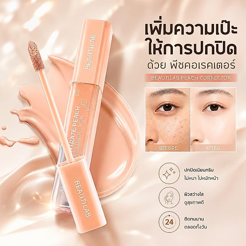 BEAUTILAB A2P Retouch Brightening Concealer&Peach Corrector คอนซีลเลอร์,คอเรคเตอร์สีพีช ปกปิดใต้ตาคล้ำ รูปที่ 1