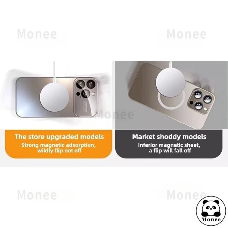 Magnetic Hard Casing Case สําหรับ iPhone 15 PRO MAX 14 PRO MAX 13 12 11 16 PRO MAX 15 Plus Anti drop พร้อมเลนส์กล้องป้องกันไร้สายชาร์จ Matte กันกระแทกเคสโทรศัพท์ปลอก รูปที่ 6