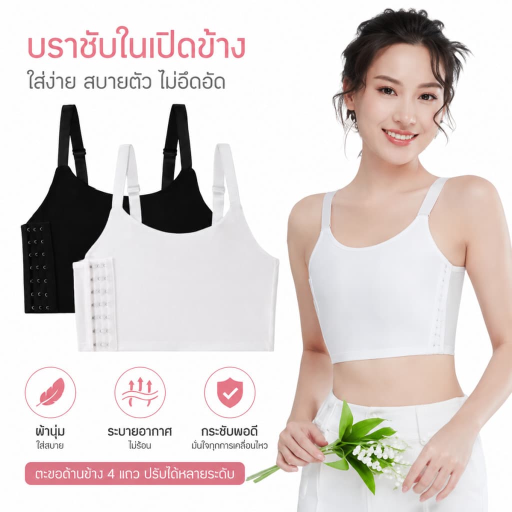 เหนือระดับ ชุดชั้นในเข้ารูป ชุดกระชับสัดส่วน ระบายอากาศได้ดีเยี่ยม รองรับหน้าอก กันกระแทก รูปที่ 1