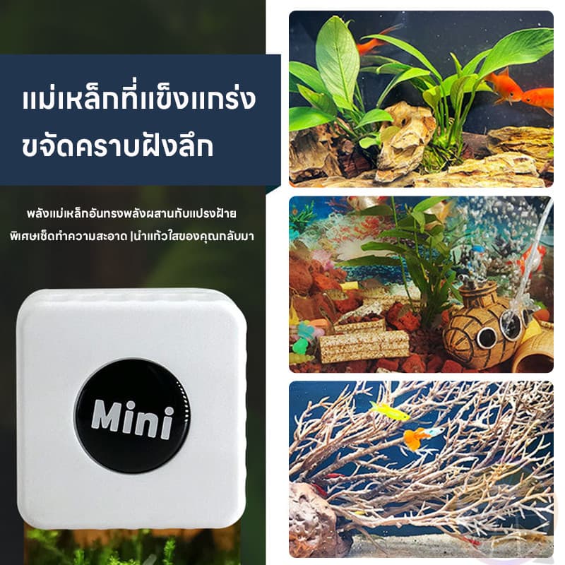 แปรงแม่เหล็ก แปรงทำความสะอาดตู้ปลา แปรงแม่เหล็กขัดกระจกตู้ปลาให้ใสสะอาด แปรงแม่เหล็กสำหรับตู้ปลาแปรงทำความ รูปที่ 8