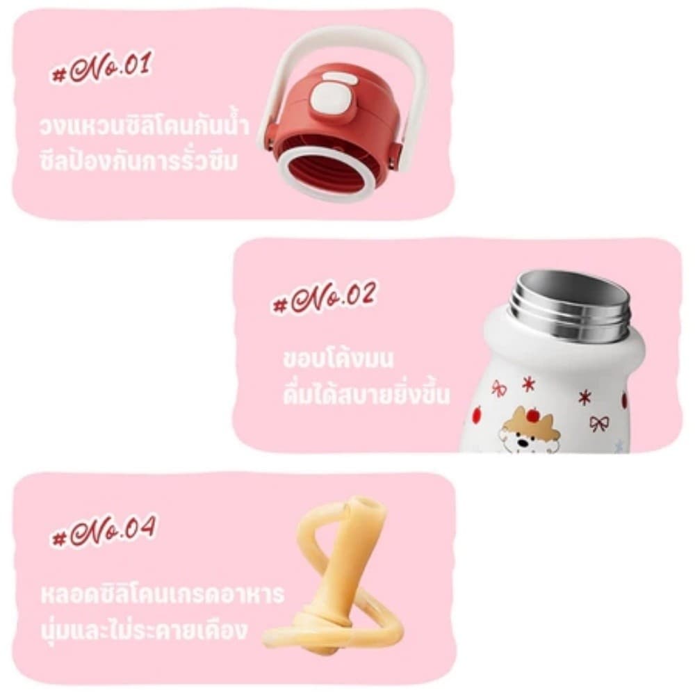 นักเรียนแบบพกพาถ้วยความร้อนสแตนเลสพร้อมฟางเด็ก Protection ล็อคด้วยเชือกง่ายต่อการพกพาสำหรับโรงเรียน รูปที่ 6