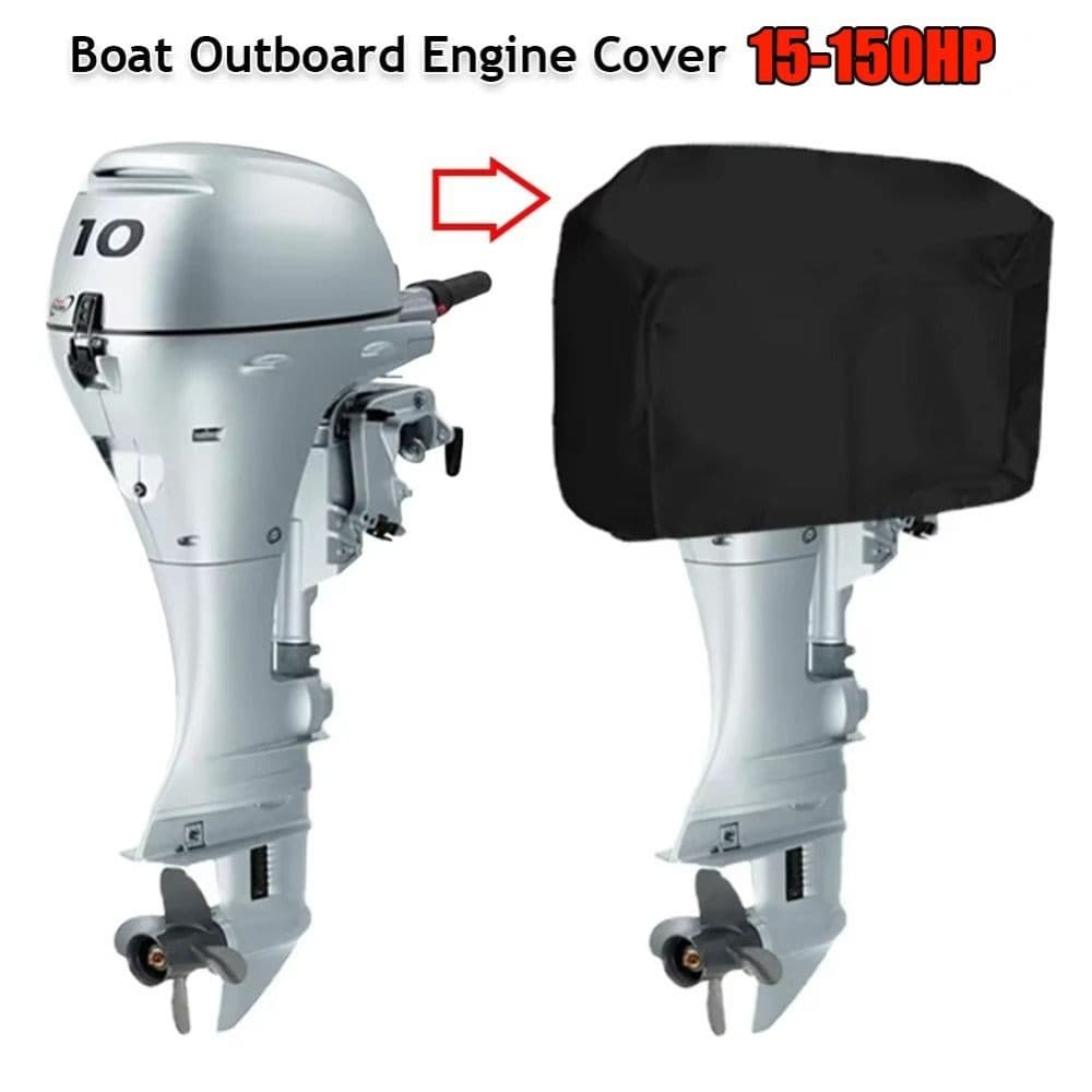 ผ้าคลุมเครื่องยนต์เรือ ขนาด 15-150HP ผ้า 210D กันขีดข่วน มีหูจับ พรางแสงสำหรับเครื่องยนต์ภายนอก รูปที่ 7