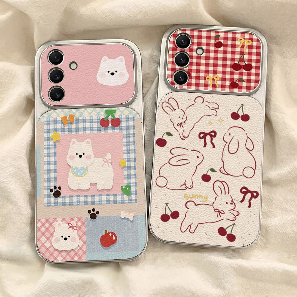Cute bunny เคส For Samsung A27 A37 A57 S26 A07 A17 A56 A36 A06 A16 A35 A55 A15 S24เคสโทรศัพท์หนังแกะ เคสโทรศัพท์ รูปที่ 1