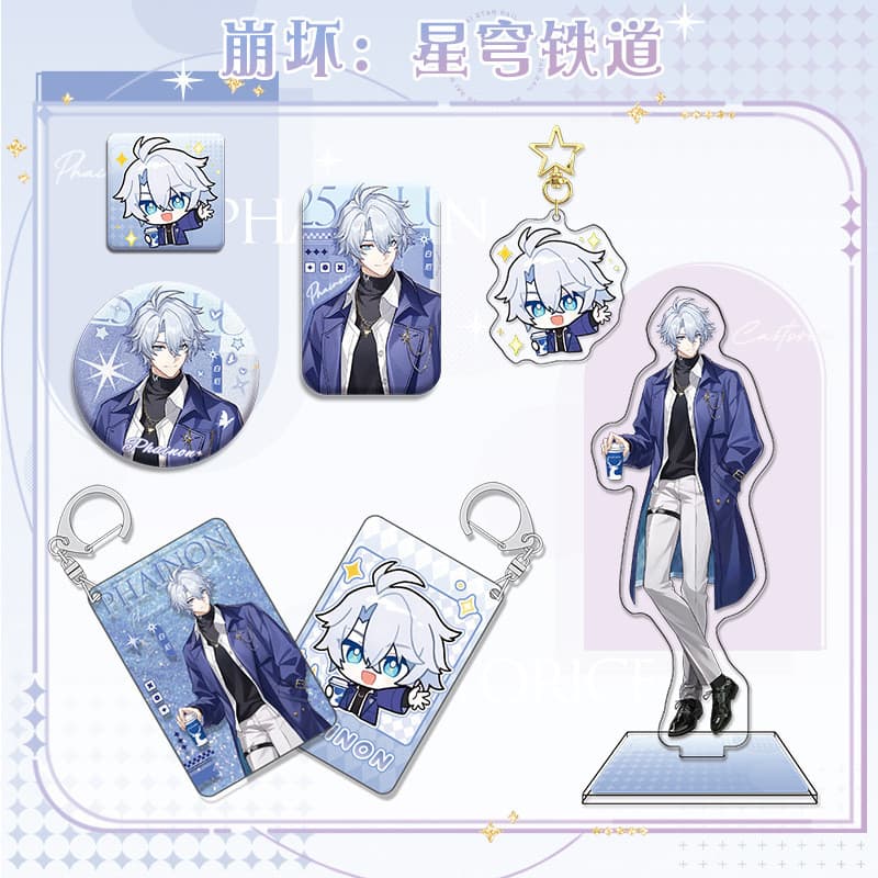 Honkai Star Rail X Lucky Coffee Castoririce Khaslana Painon Badge Stand Laser Ticket พวงกุญแจเกม Merch รูปที่ 7