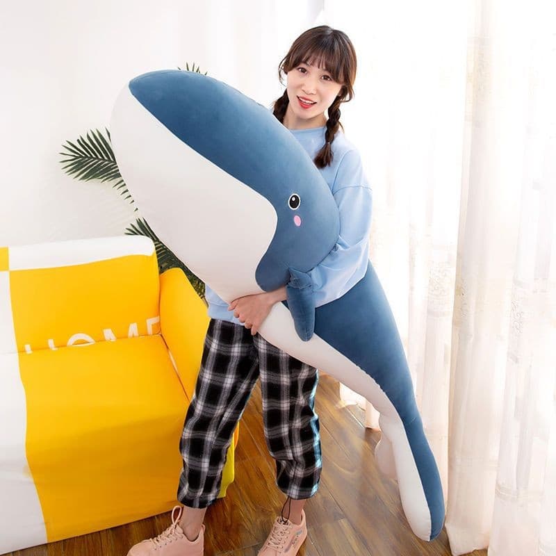 COD ตุ๊กตาปลาวาฬ หมอนขวัญวาฬขนาดใหญ่ 50/100CM ของน่ารักๆสำหรับผู้หญิง ของขวัญน่าทึ่ง รูปที่ 8