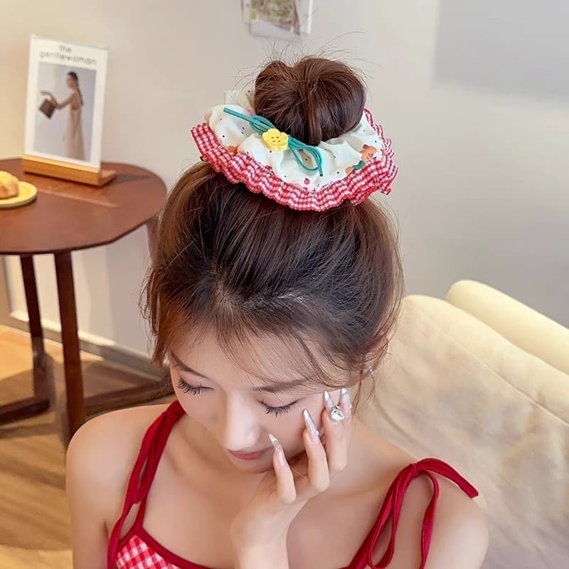 7ชิ้นชุดบิ๊ก ส กรุบกรอบ แฟชั่นเกาหลีที่สวยงามที่เรียบง่ายอเนกประสงค์บิ๊กผมผูกขนาดใหญ่ลําไส้ผมวงอุปกรณ์ผม รูปที่ 5
