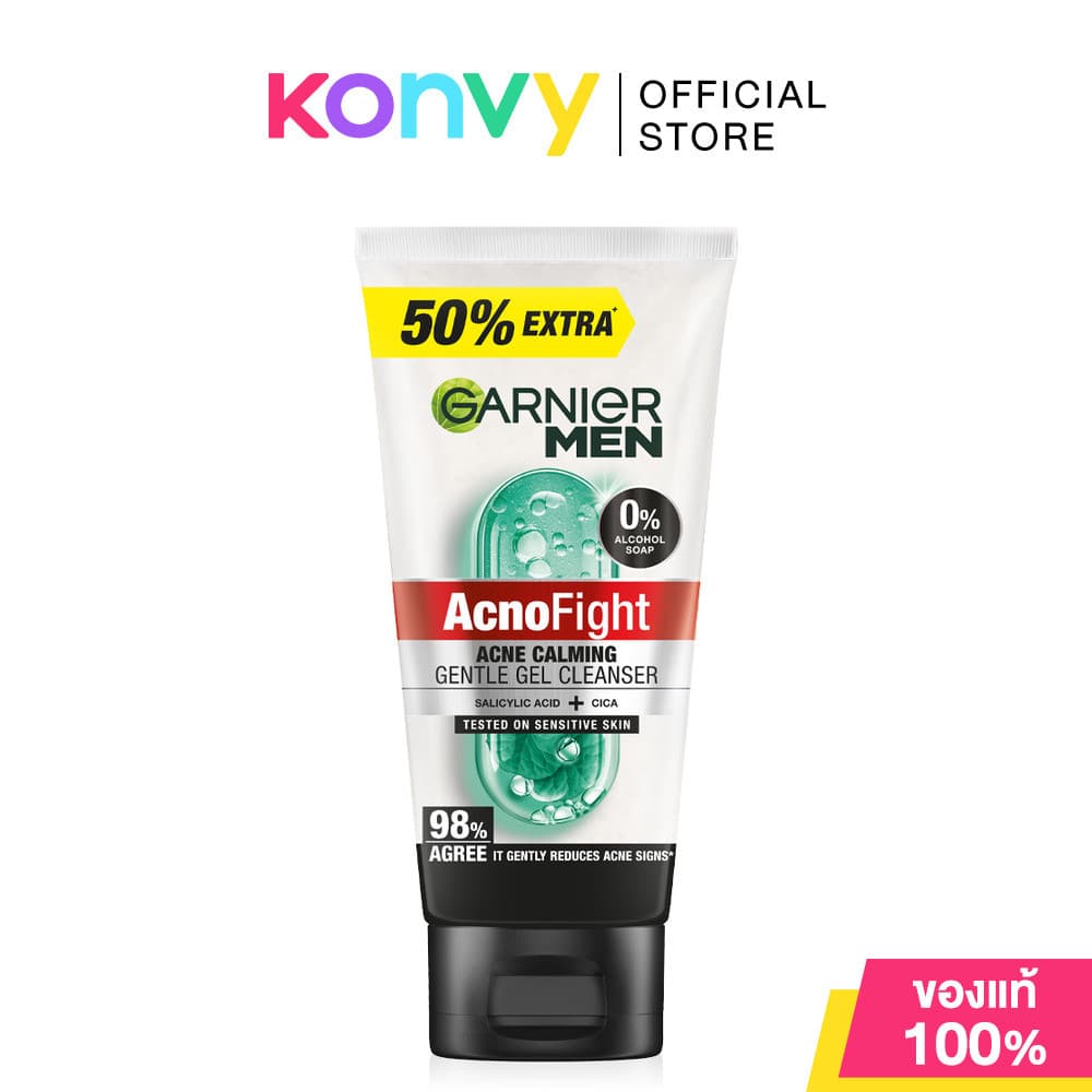 Garnier Men Acnofight Anti-Acne Scrub in Foam 150ml การ์นิเย่ โฟมล้างหน้าสำหรับผู้ชาย. รูปที่ 2