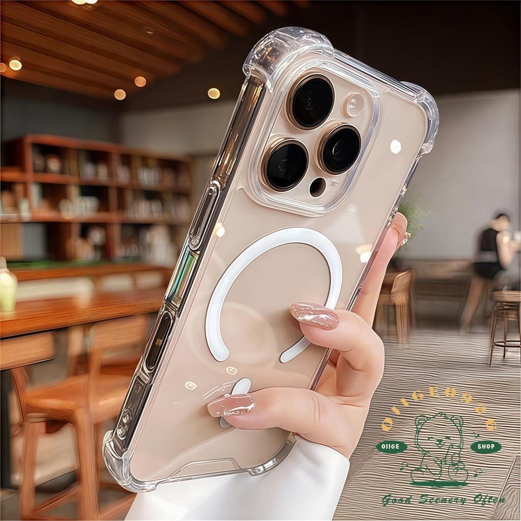 ถุงลมนิรภัยป้องกันการตกแม่เหล็กเคสโทรศัพท์ ไอโฟน16 มือโปร สูงสุด 15 14 13 12 11 ปลอกสําหรับเคส ไอโฟน ซิลิโคนนิ่ม ทีพียู กันกระแทก รูปที่ 1