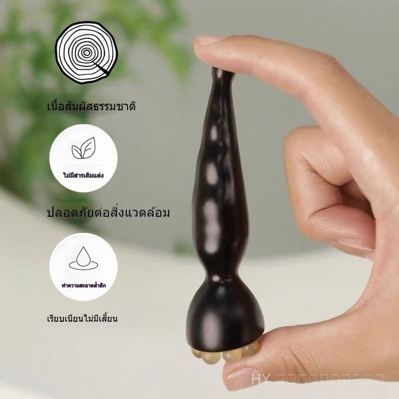 เครื่องนวดฮอร์นไม้จันทน์สีเขียว-ดอกบัว - เครื่องมือบําบัดตา จุดฝังเข็ม & เครื่องมือบําบัดใบหน้า, แท่งขูดเส้นเอ็นไม้จันทน์สีม่วงสําหรับล้างเส้นลมปราณ รูปที่ 7