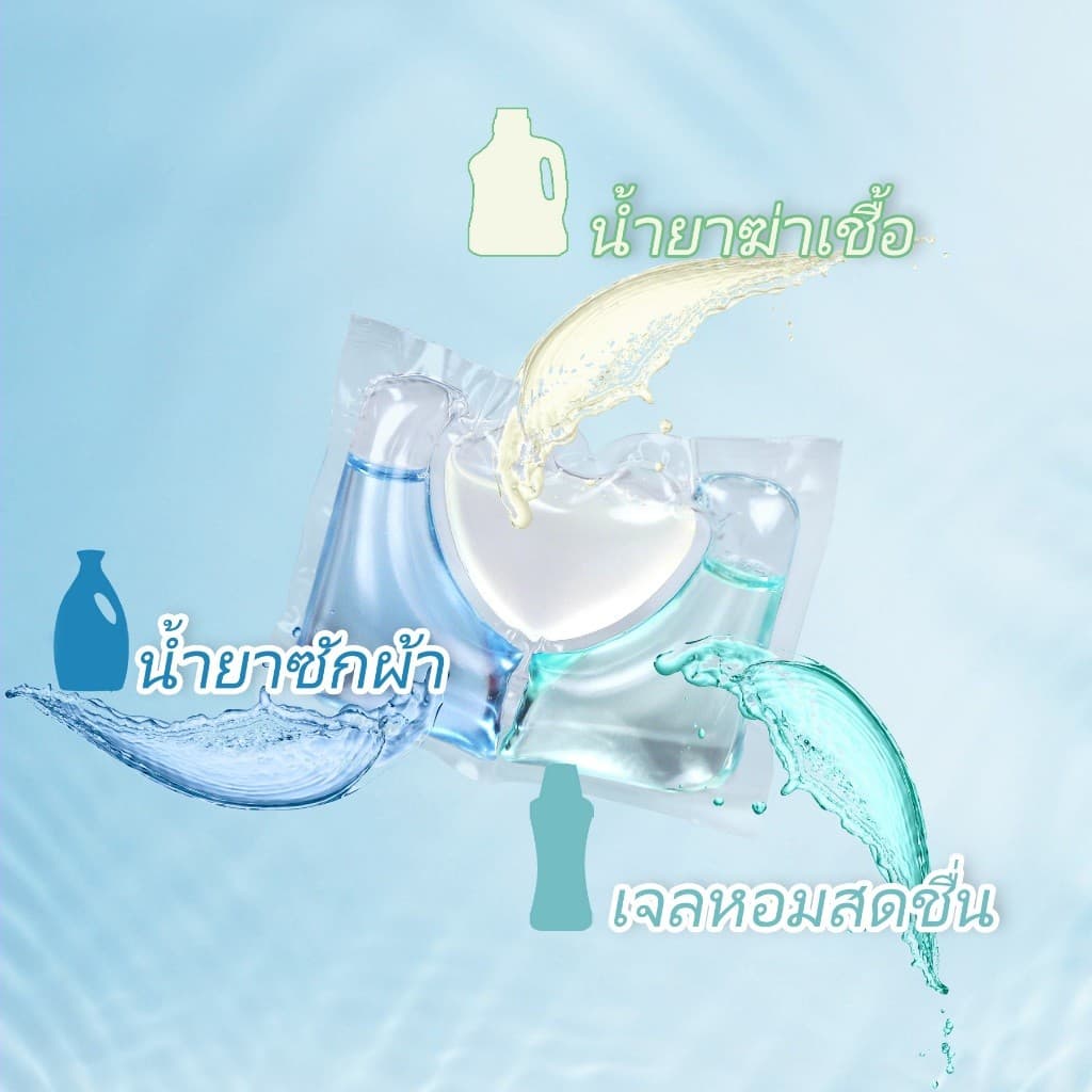 เจลบอลซักผ้า 3in1 ZZ HOME Laugend ลูกบอลซักผ้าสูตรเข้มข้นรวมน้ำยาปรับผ้านุ่มไว้ในก้อนเดียว ผ้าหอมสดชื่นยาวนาน รูปที่ 9