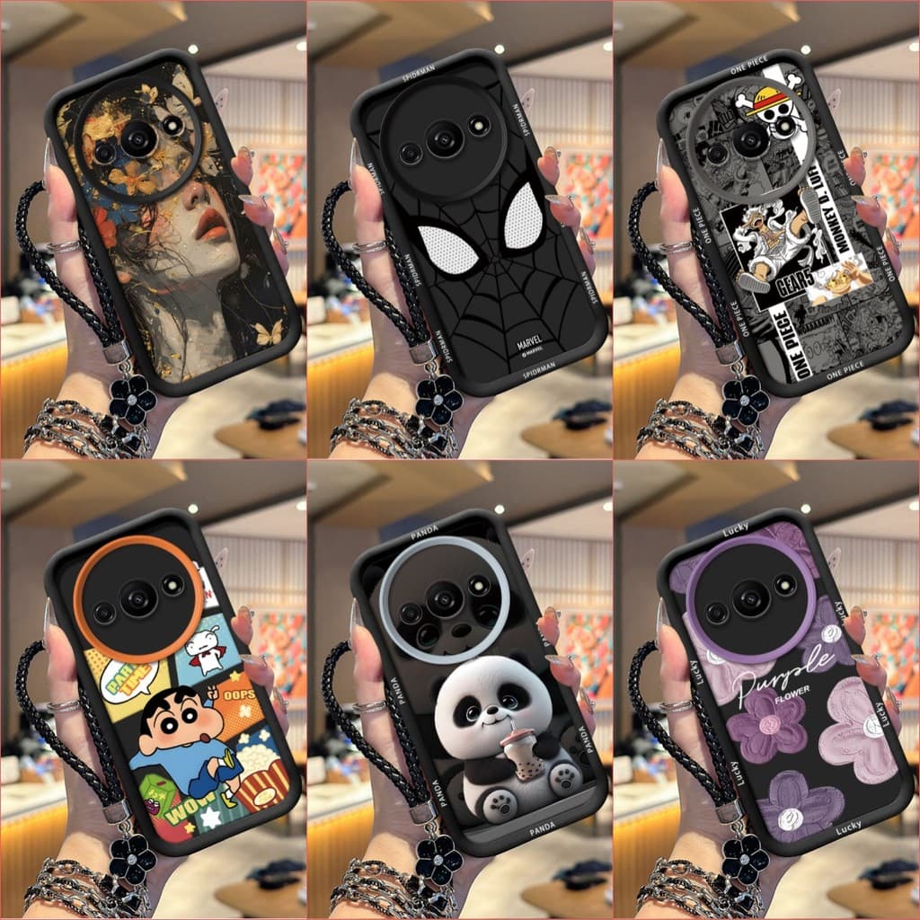 เคส Redmi A3 A3X เคสโทรศัพท์ซิลิโคนอ่อนนุ่มเทรนด์ภาพสีดํา TYHS รูปที่ 1