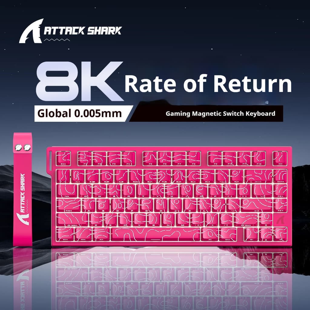 Attack Shark R82HE สวิตช์แม่เหล็กคีย์บอร์ดแบบกลไก Contour แกะสลักด้านข้างแบบมีสาย RGB Gaming RT ปรับคีย์ Travel Latency ต่ํา รูปที่ 3