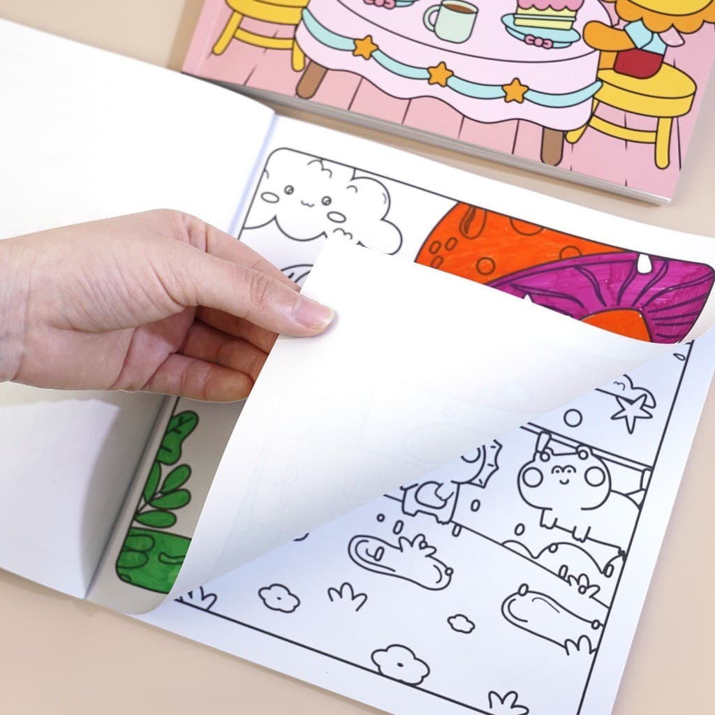สมุดระบายสี หนังสือกราฟฟิตี้ หนังสือวาดภาพสำหรับเด็ก ลายเส้นอันวิจิตร สามารถทาสีได้ กระตุ้นความคิดสร้างสรรค์ รูปที่ 5