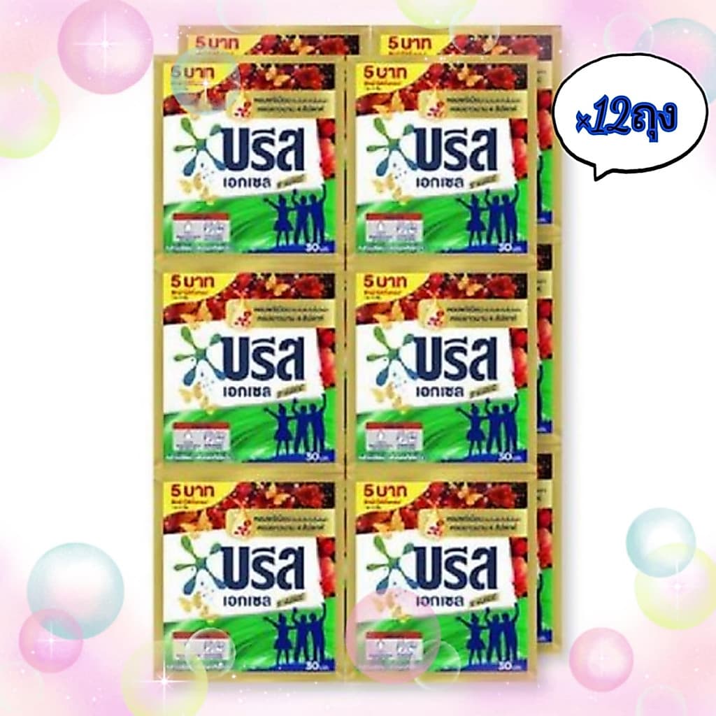 บรีสน้ำ น้ำยาซักผ้า บรีส น้ำยาซักผ้าแบบซอง 30ml X 12 ซอง สีแดง รูปที่ 1