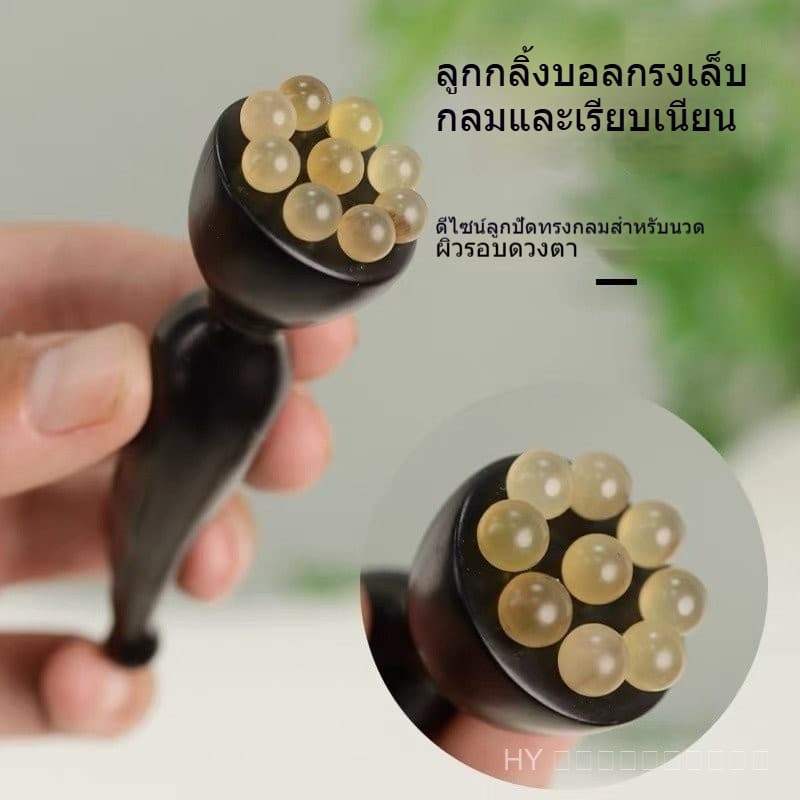 เครื่องนวดฮอร์นไม้จันทน์สีเขียว-ดอกบัว - เครื่องมือบําบัดตา จุดฝังเข็ม & เครื่องมือบําบัดใบหน้า, แท่งขูดเส้นเอ็นไม้จันทน์สีม่วงสําหรับล้างเส้นลมปราณ รูปที่ 2