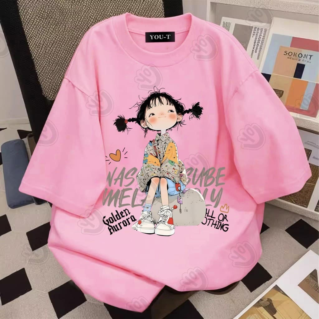 T42.SHOPสื้อยืด oversize เสื้อแฟชั่น เกาหลี สตรีท ใส่สบาย โคตรนุ่ม ผ้าคอตตอน100% ลาย "GOLDEN GIRL" รูปที่ 6