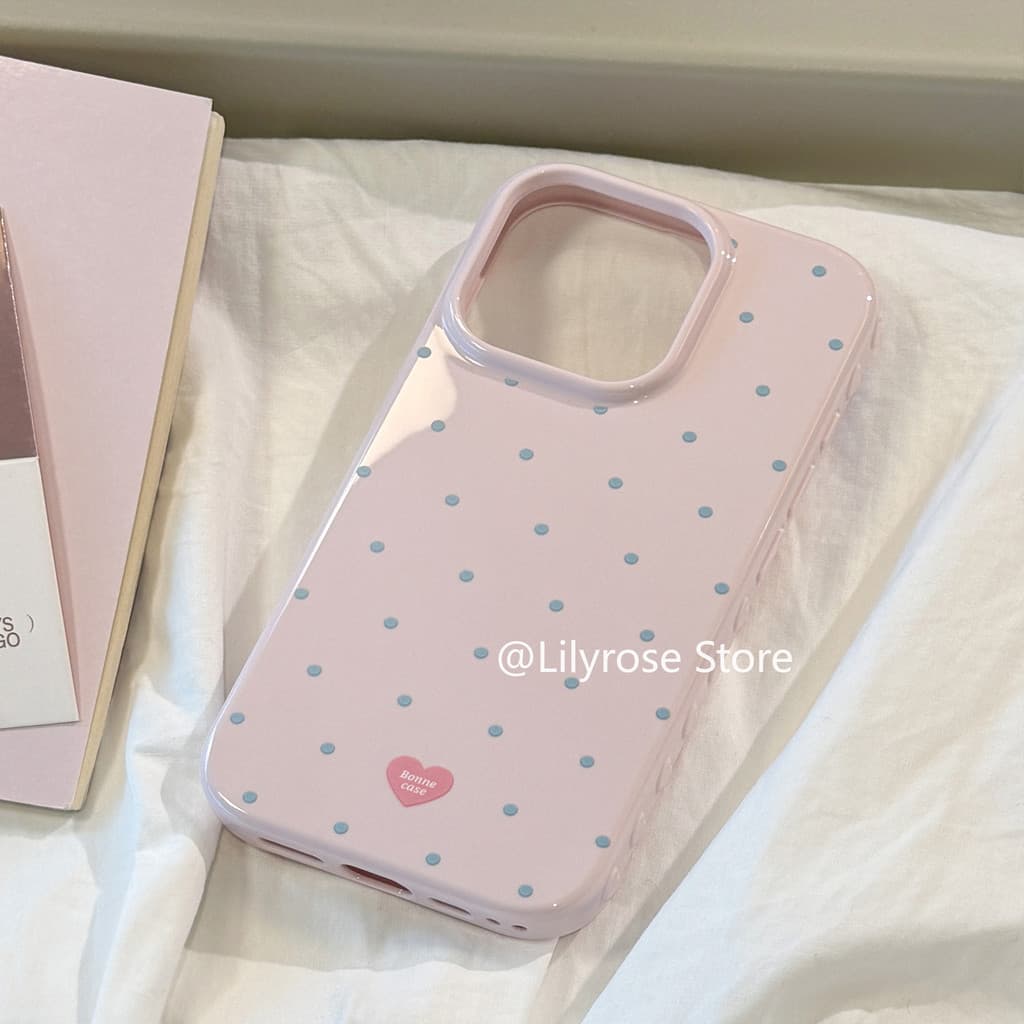 เหมาะสําหรับ iPhone 17ProMax 17Air 17Pro Apple iPhone Case 15ProMax 14ProMax 13ProMax Collision Color Simple Polka Dot Anti Fall Blue รูปที่ 6