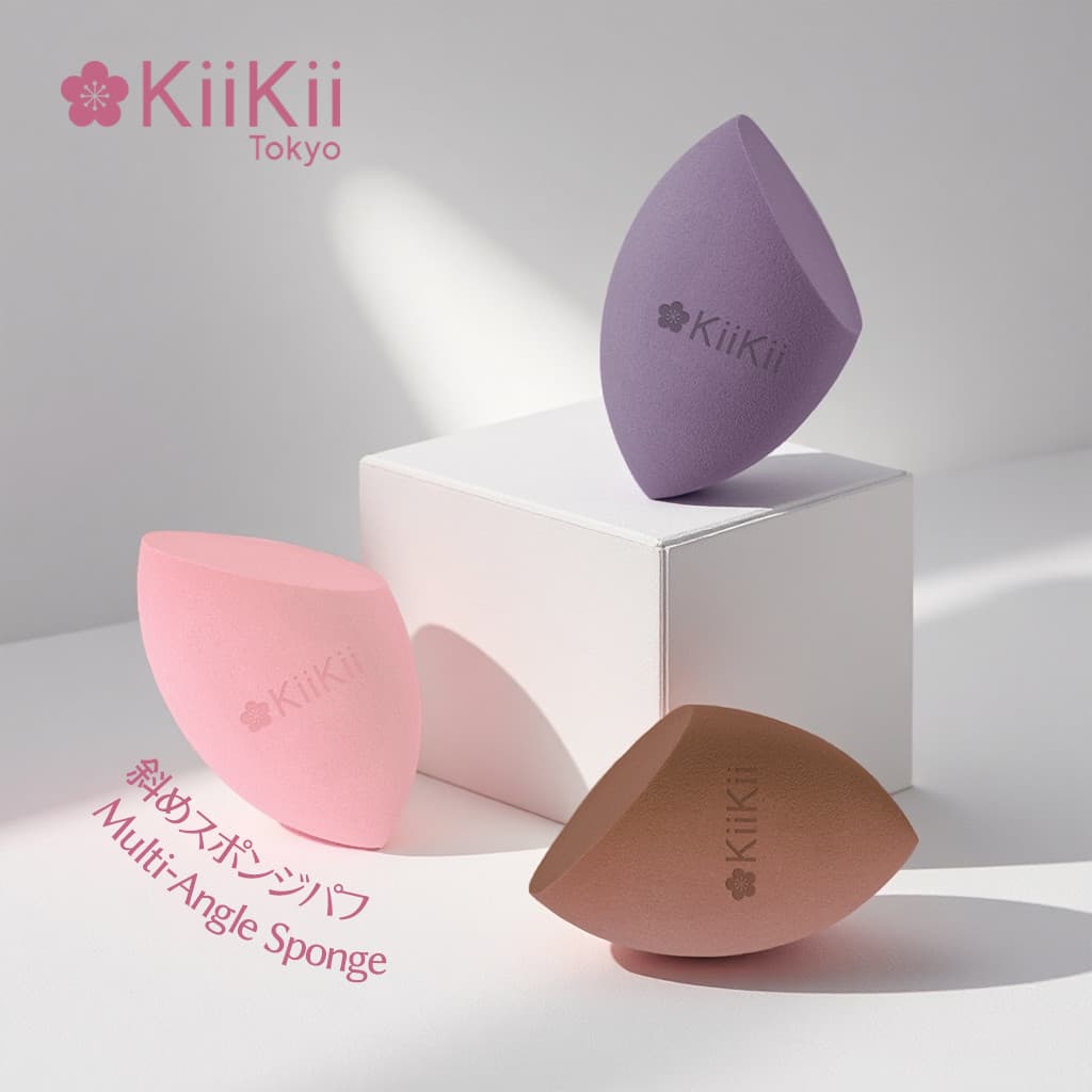 KiiKii พัฟแต่งหน้า ฟองน้ําแต่งหน้าไข่ เกลี่ยรองพื้น ใช้ได้ทั้งแห้งและเปียก แบบตัดเฉียง รูปที่ 2