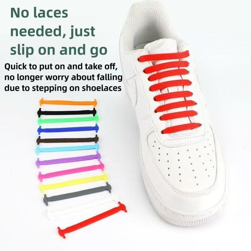 16 ชิ้นความยืดหยุ่นสูงฟรี Laces หัวเข็มขัดซิลิโคนสีรุ้งขี้เกียจ Laces กีฬา Leisure Must-Have เด็กผู้ใหญ่ Universal รูปที่ 8