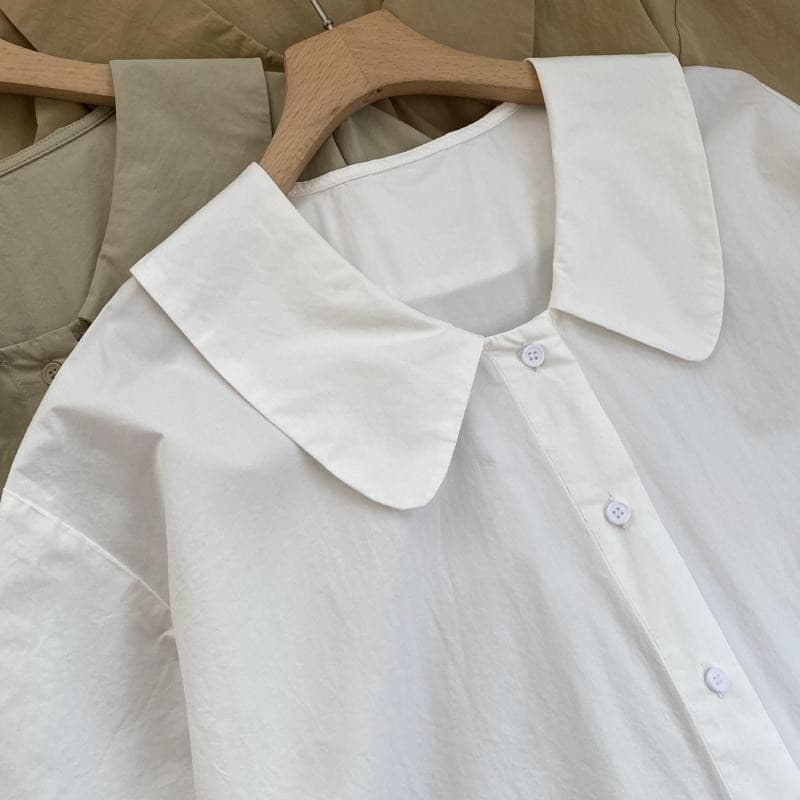 เสื้อโอเวอร์ไซส์สำหรับคนอวบ 40-150 กิโลกรัม สไตล์หวานสำหรับฤดูร้อน คอปกผ่อนคลาย รูปที่ 8