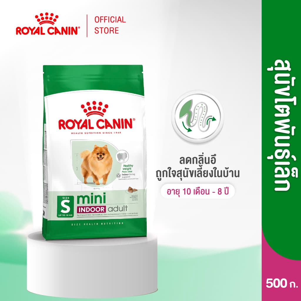 Royal Canin Mini Indoor Adult 500g อาหารเม็ดสุนัขโต พันธุ์เล็ก เลี้ยงในบ้าน อายุ10เดือน-8ปี รูปที่ 2