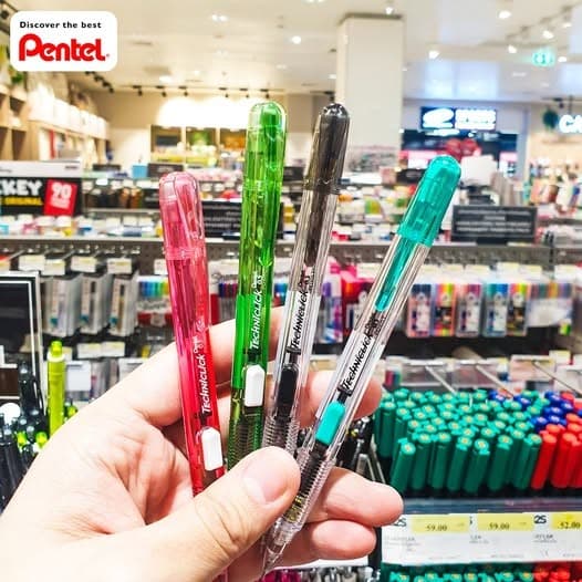 ดินสอกด Pentel Techniclick ด้ามกดด้านข้าง ด้ามจับแบบ Grip Zone ไส้ดินสอขนาด 0.5 มม. มียางลบที่ด้าม รูปที่ 5