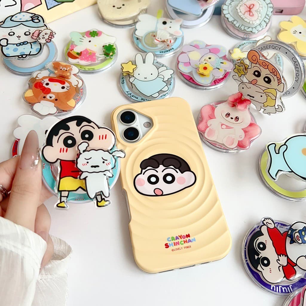 Magnetic Attraction ที่วางโทรศัพท์พับได้ Creative Rotatable Design Crayon Shin-chan กระต่าย Hello Kitty ขาตั้งน่ารัก Kickstand สําหรับ Naked โทรศัพท์มือถือ Magsafe กรณี Anti-drop PC Bracket รูปที่ 5